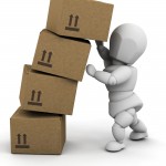 person with boxes
